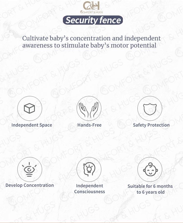 Baby Safety Fence Playpen For Toddlers Play Yard Playpen for Babies and Toddlers with Ocean Balls, Indoor & Outdoor Safety Baby Activity Center with Breathable Mesh, Anti-Slip Suckers and Zipper Gate Comfort & Hugs - Comfort & Hugs