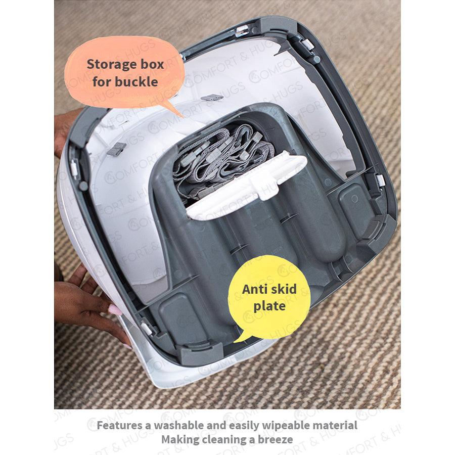 Comfort and Hugs x Ingenuity Baby Base 2-in-1 Booster Feeding and Floor Seat with Self-Storing Tray Secured With Strap - Comfort & Hugs