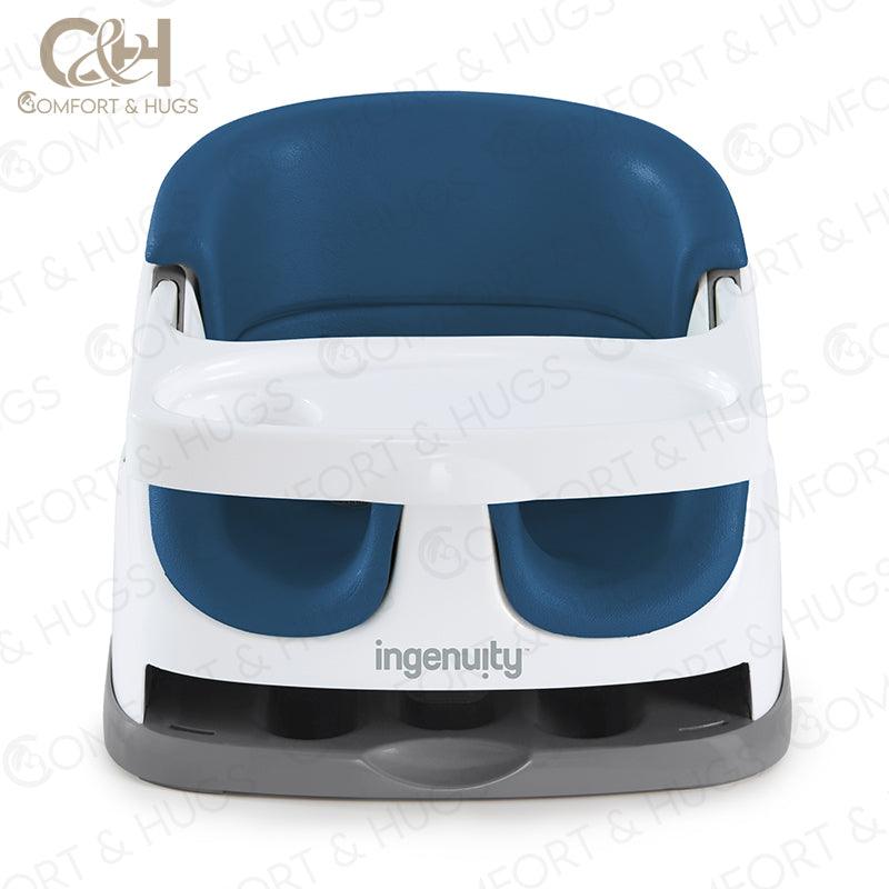 Comfort and Hugs x Ingenuity Baby Base 2-in-1 Booster Feeding and Floor Seat with Self-Storing Tray Secured With Strap - Comfort & Hugs