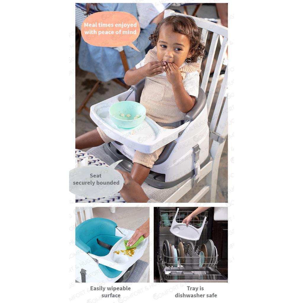 Comfort and Hugs x Ingenuity Baby Base 2-in-1 Booster Feeding and Floor Seat with Self-Storing Tray Secured With Strap - Comfort & Hugs