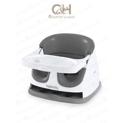 Comfort and Hugs x Ingenuity Baby Base 2-in-1 Booster Feeding and Floor Seat with Self-Storing Tray Secured With Strap - Comfort & Hugs