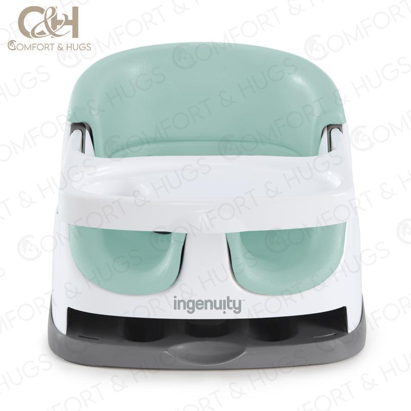 Comfort and Hugs x Ingenuity Baby Base 2-in-1 Booster Feeding and Floor Seat with Self-Storing Tray Secured With Strap - Comfort & Hugs