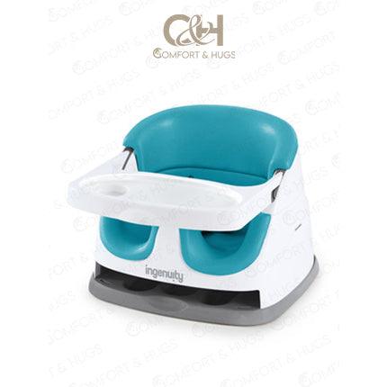 Comfort and Hugs x Ingenuity Baby Base 2-in-1 Booster Feeding and Floor Seat with Self-Storing Tray Secured With Strap - Comfort & Hugs