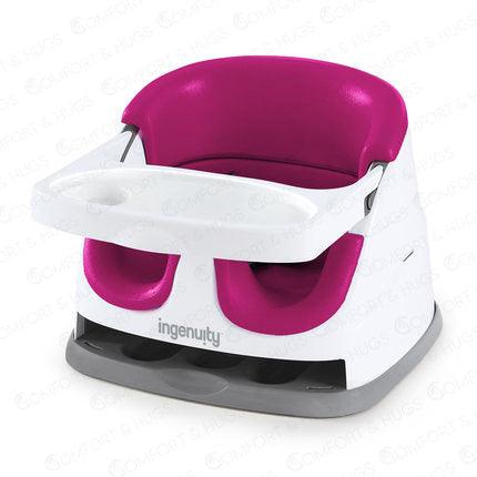 Comfort and Hugs x Ingenuity Baby Base 2-in-1 Booster Feeding and Floor Seat with Self-Storing Tray Secured With Strap - Comfort & Hugs
