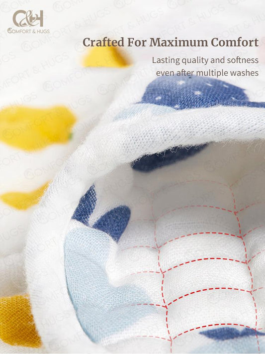 Baby Bib - 100% Cotton Flower Style Muslin Bibs, Hypoallergenic, Super Absorbent 360 Degree Adjustable, For Infants, Boy and Girl, Toddlers Comfort & Hugs - Comfort & Hugs