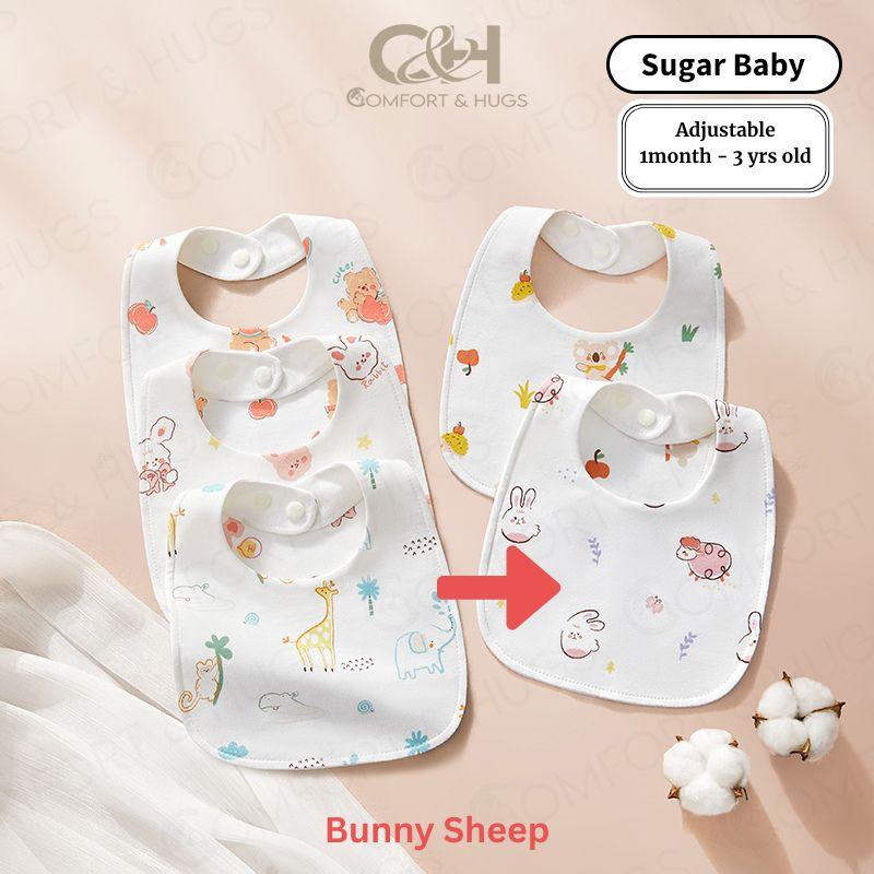 Kids/ Baby's Pure Cotton Organic U-shaped Bib Baby Bibs for Drooling and Teething, Absorbent Drool Bibs for Baby Girl and Boy, Adjustable to Fit Newborns to Toddlers Comfort & Hugs - Comfort & Hugs