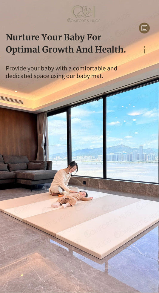 High Density Foldable 4cm Thick PU Leather Play Mat Comfort & Hugs - Comfort & Hugs