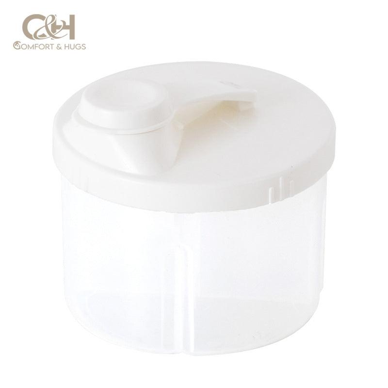 Portable Reusable Snack Cups with 4 Compartments Formula Dispenser – Newborn Milk Powder and Baby Food Organizer Storage Box Comfort & Hugs - Comfort & Hugs