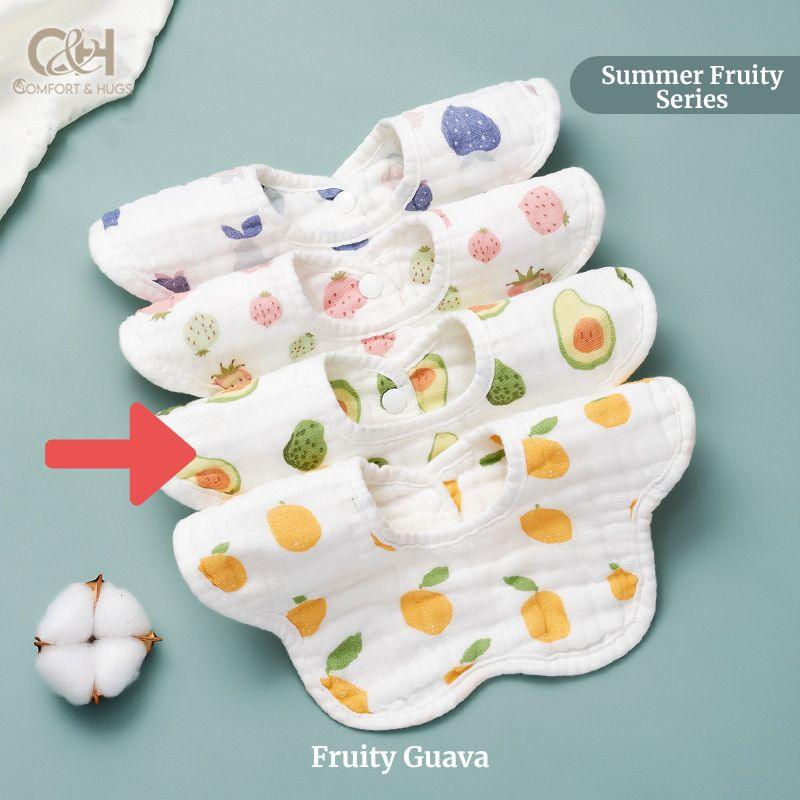 Baby Bib - 100% Cotton Flower Style Muslin Bibs, Hypoallergenic, Super Absorbent 360 Degree Adjustable, For Infants, Boy and Girl, Toddlers Comfort & Hugs - Comfort & Hugs