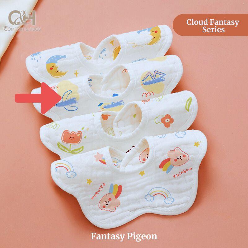 Baby Bib - 100% Cotton Flower Style Muslin Bibs, Hypoallergenic, Super Absorbent 360 Degree Adjustable, For Infants, Boy and Girl, Toddlers Comfort & Hugs - Comfort & Hugs