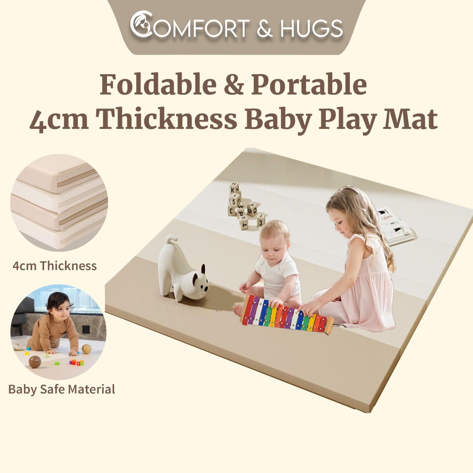 High Density Foldable 4cm Thick PU Leather Play Mat Comfort & Hugs - Comfort & Hugs