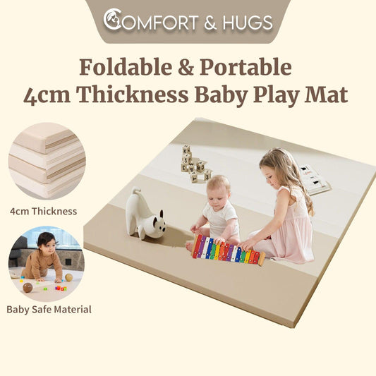 High Density Foldable 4cm Thick PU Leather Play Mat Comfort & Hugs - Comfort & Hugs