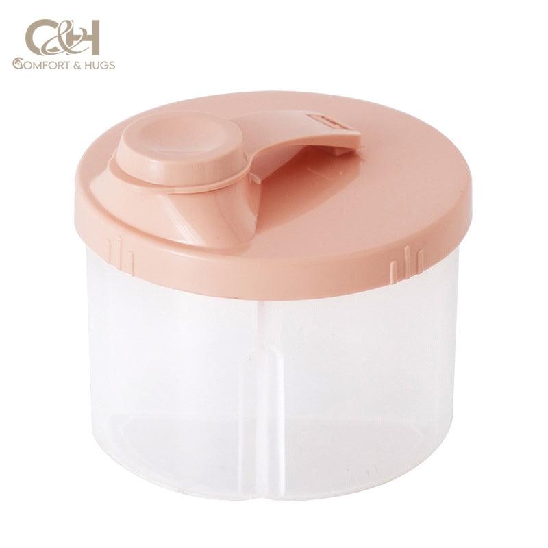 Portable Reusable Snack Cups with 4 Compartments Formula Dispenser – Newborn Milk Powder and Baby Food Organizer Storage Box Comfort & Hugs - Comfort & Hugs
