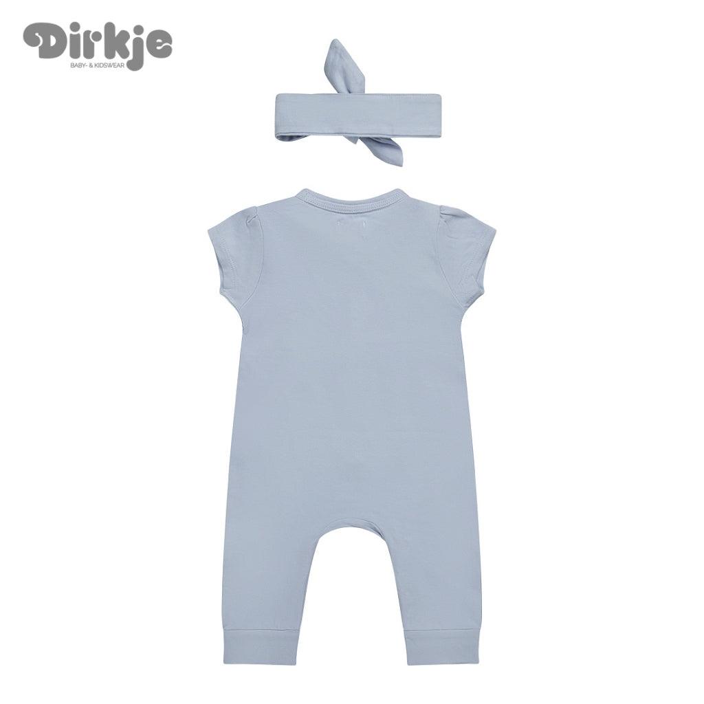 Comfort & Hugs x Dirkje Collection Girls Baby Bodysuit With Light Blue Hairband Summer Cotton Wear - Comfort & Hugs
