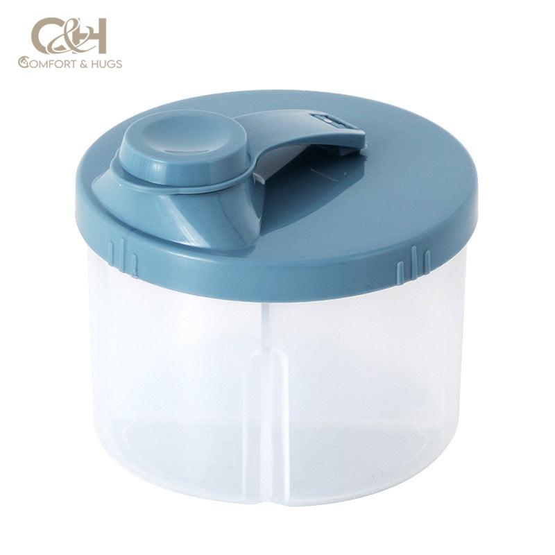 Portable Reusable Snack Cups with 4 Compartments Formula Dispenser – Newborn Milk Powder and Baby Food Organizer Storage Box Comfort & Hugs - Comfort & Hugs