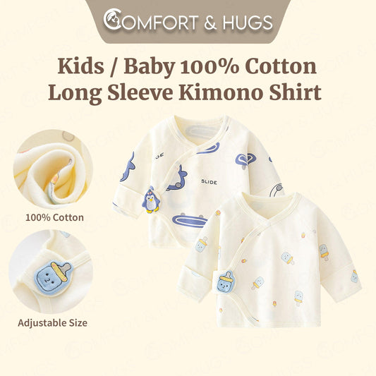 Baby Kimono Newborn Cotton Yarn Bodysuit Romper Infant Japanese Pajamas 0-24 Months Comfort & Hugs - Comfort & Hugs