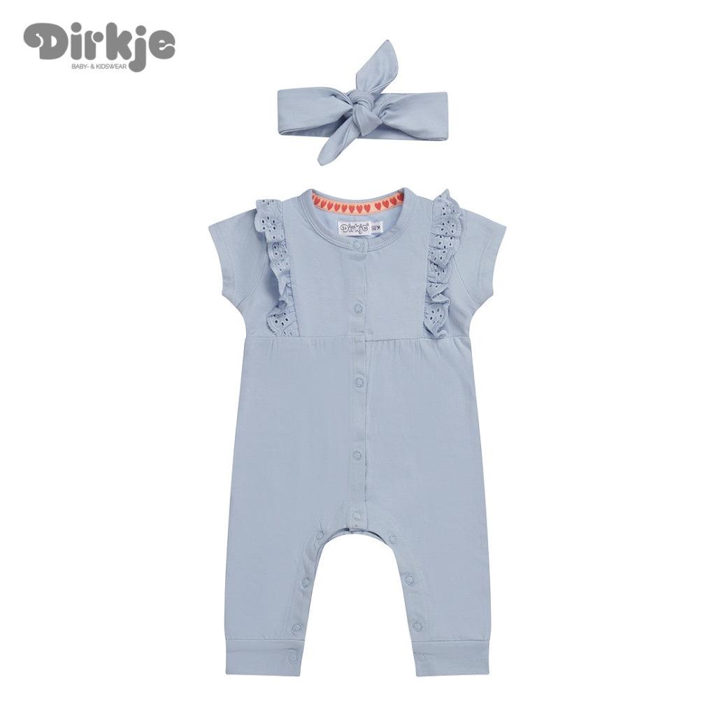 Comfort & Hugs x Dirkje Collection Girls Baby Bodysuit With Light Blue Hairband Summer Cotton Wear - Comfort & Hugs