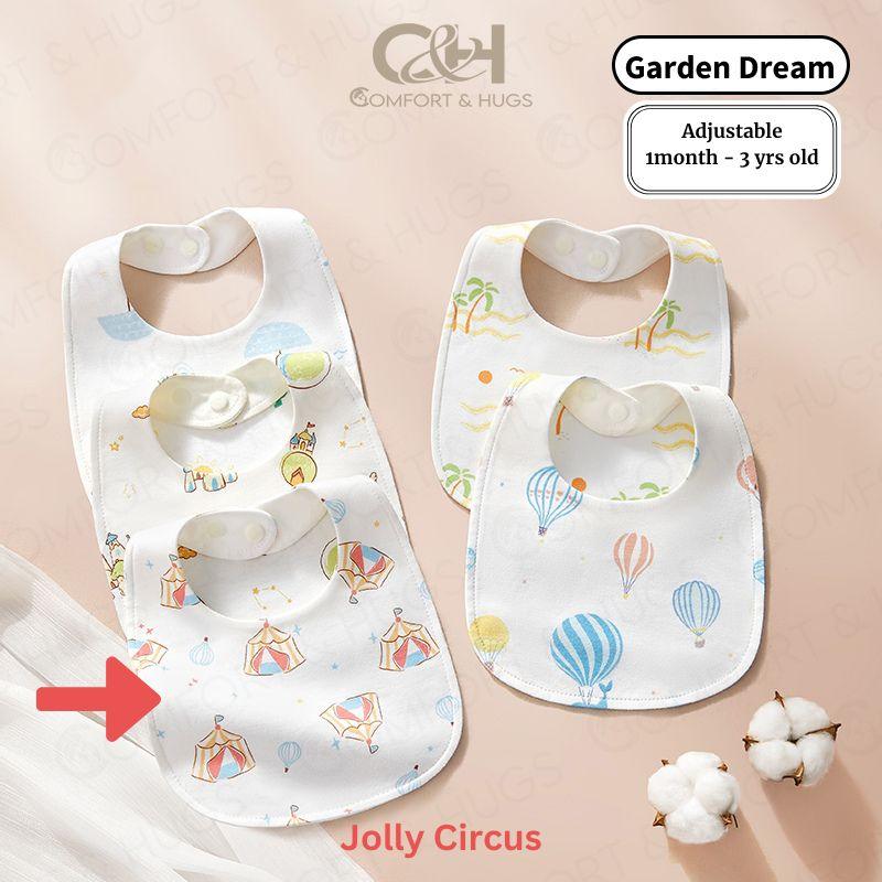 Kids/ Baby's Pure Cotton Organic U-shaped Bib Baby Bibs for Drooling and Teething, Absorbent Drool Bibs for Baby Girl and Boy, Adjustable to Fit Newborns to Toddlers Comfort & Hugs - Comfort & Hugs