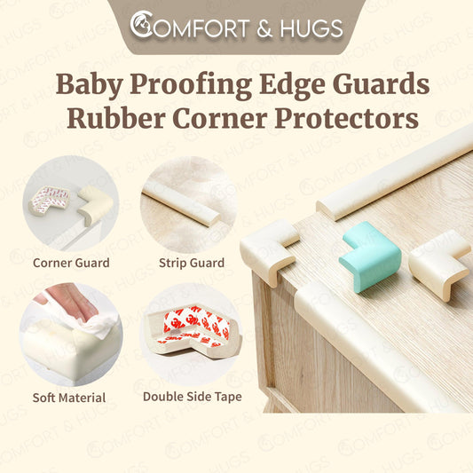 Soft Baby Proofing Corner Guards & Edge Protectors - Pre-Taped Table Corner Protector, Child Safety Kindergarten Collision Cushion Foam Bumper Home Desk Corner Protector Guard Strip Table Edge Baby Safety Comfort and Hugs - Comfort & Hugs