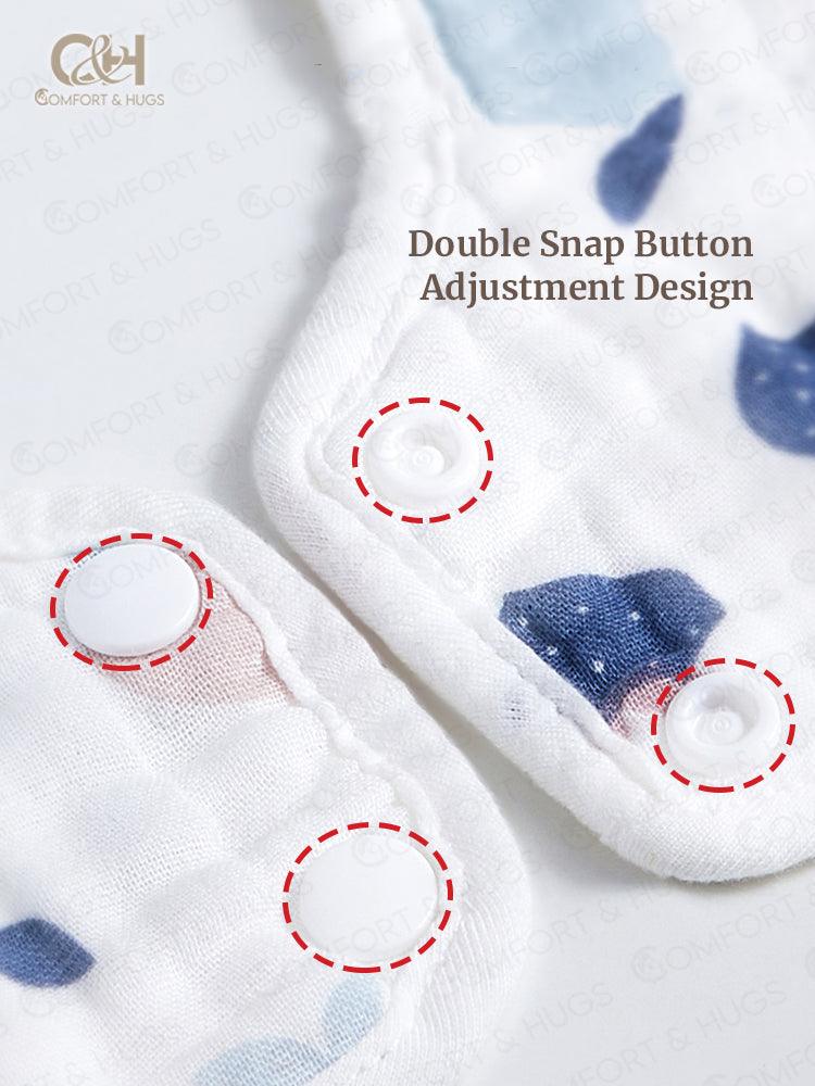 Baby Bib - 100% Cotton Flower Style Muslin Bibs, Hypoallergenic, Super Absorbent 360 Degree Adjustable, For Infants, Boy and Girl, Toddlers Comfort & Hugs - Comfort & Hugs