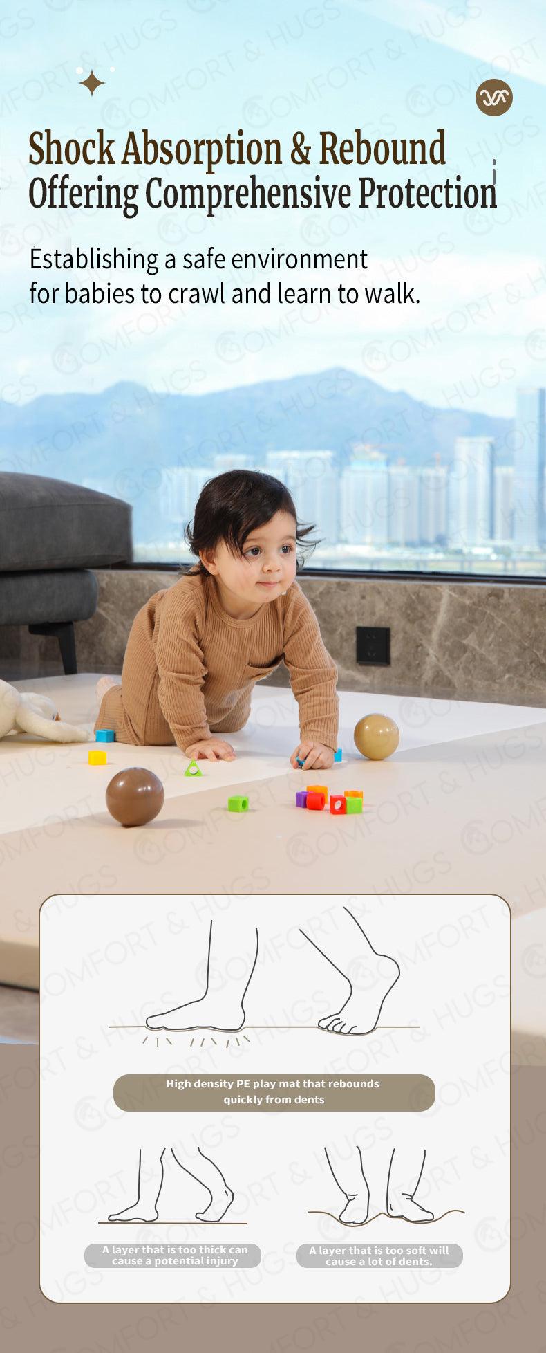 High Density Foldable 4cm Thick PU Leather Play Mat Comfort & Hugs - Comfort & Hugs