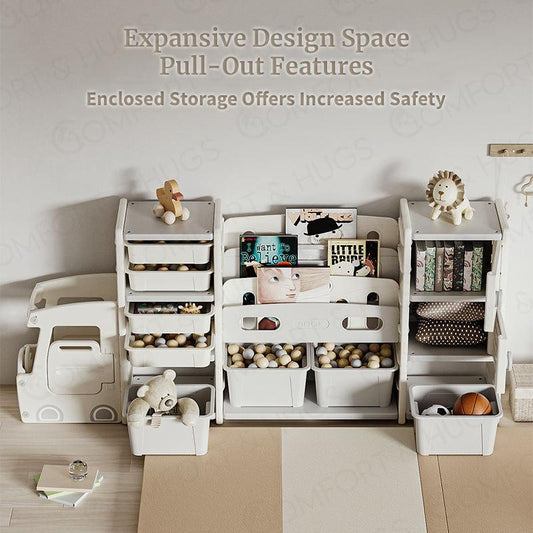 Kids/ Baby Bus Storage Rack With Accessible Bus Driver Seat, Space Saver Storage Box Organizer, Pet Storage Organizer INSTOCK Comfort & Hugs - Comfort & Hugs