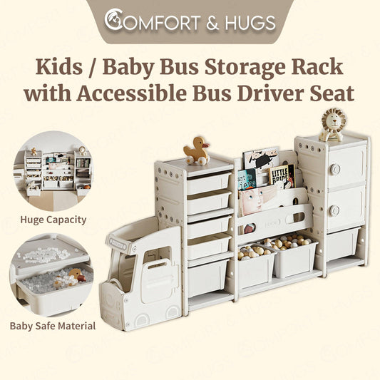 Kids/ Baby Bus Storage Rack With Accessible Bus Driver Seat, Space Saver Storage Box Organizer, Pet Storage Organizer INSTOCK Comfort & Hugs - Comfort & Hugs