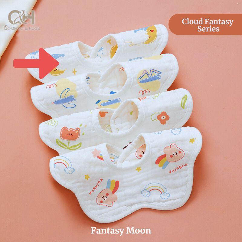 Baby Bib - 100% Cotton Flower Style Muslin Bibs, Hypoallergenic, Super Absorbent 360 Degree Adjustable, For Infants, Boy and Girl, Toddlers Comfort & Hugs - Comfort & Hugs