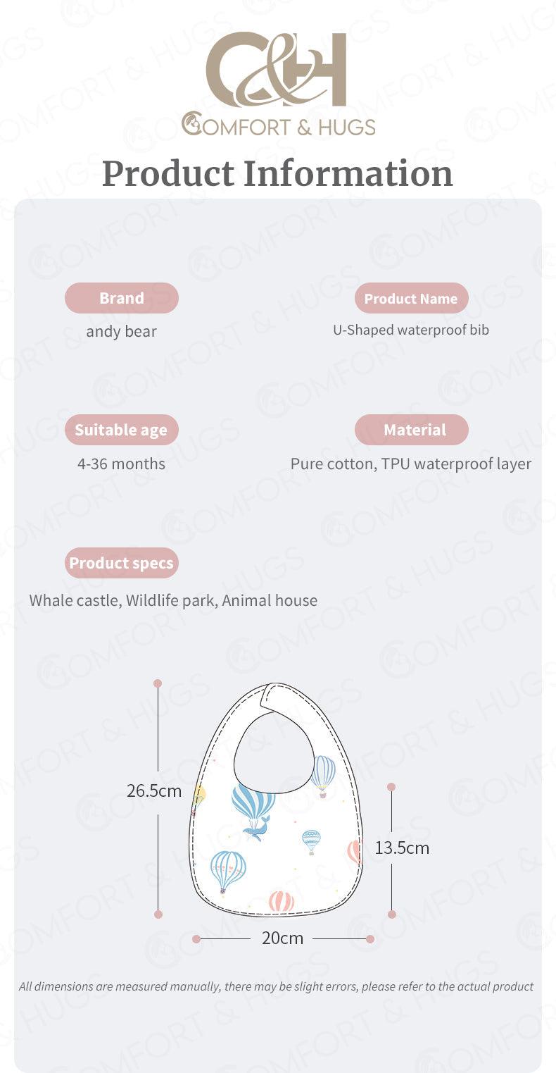 Kids/ Baby's Pure Cotton Organic U-shaped Bib Baby Bibs for Drooling and Teething, Absorbent Drool Bibs for Baby Girl and Boy, Adjustable to Fit Newborns to Toddlers Comfort & Hugs - Comfort & Hugs