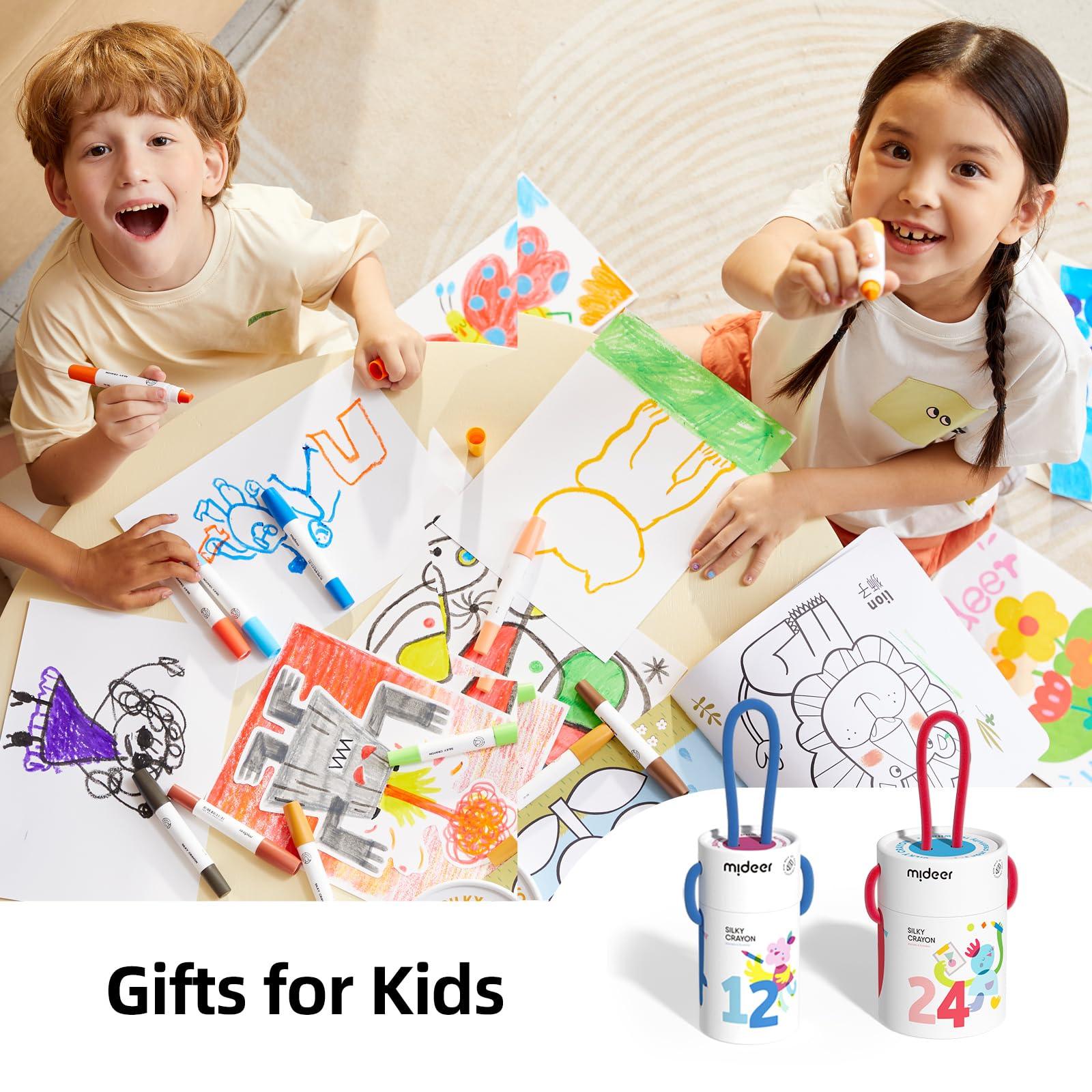 Comfort and Hugs x Mideer Silky Washable Crayons Colorful Children Kids Quality 8/12/24/36 Color Set - Comfort & Hugs