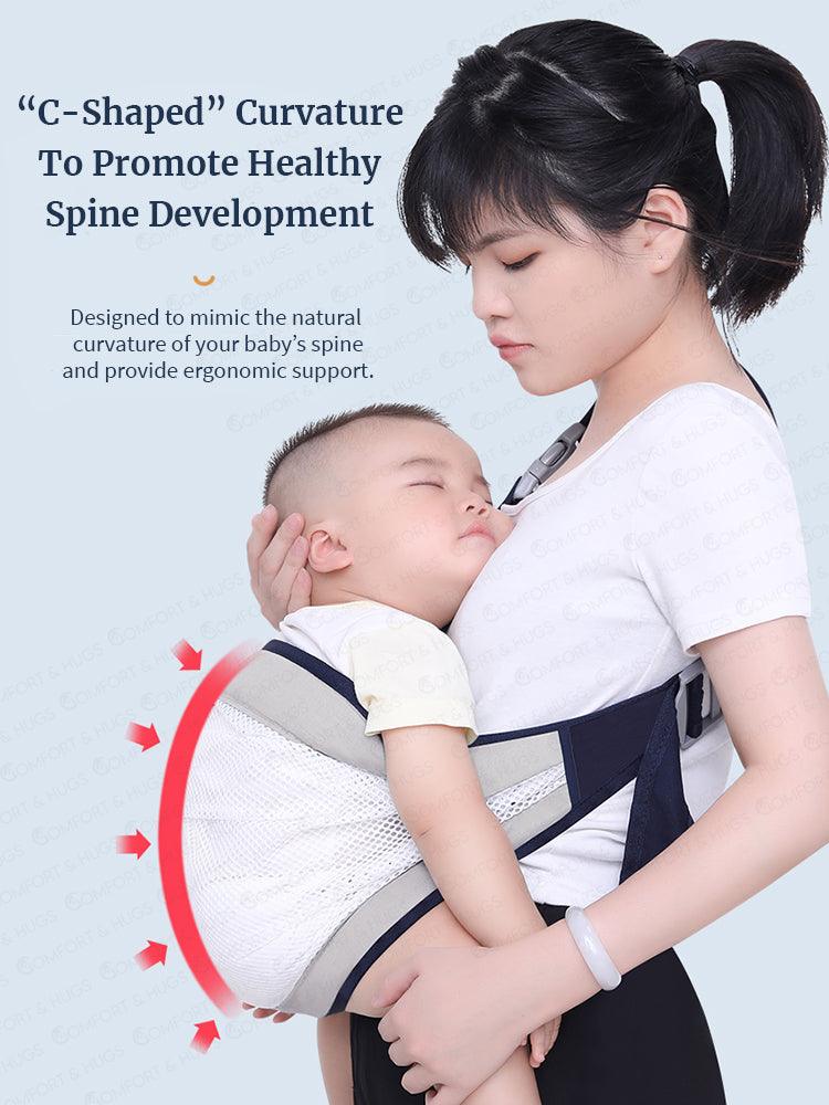 Baby Carrier Newborn to Toddler Baby Shoulder Sling Carrier Cotton Fabric Baby Travel Essential Comfort & Hugs - Comfort & Hugs