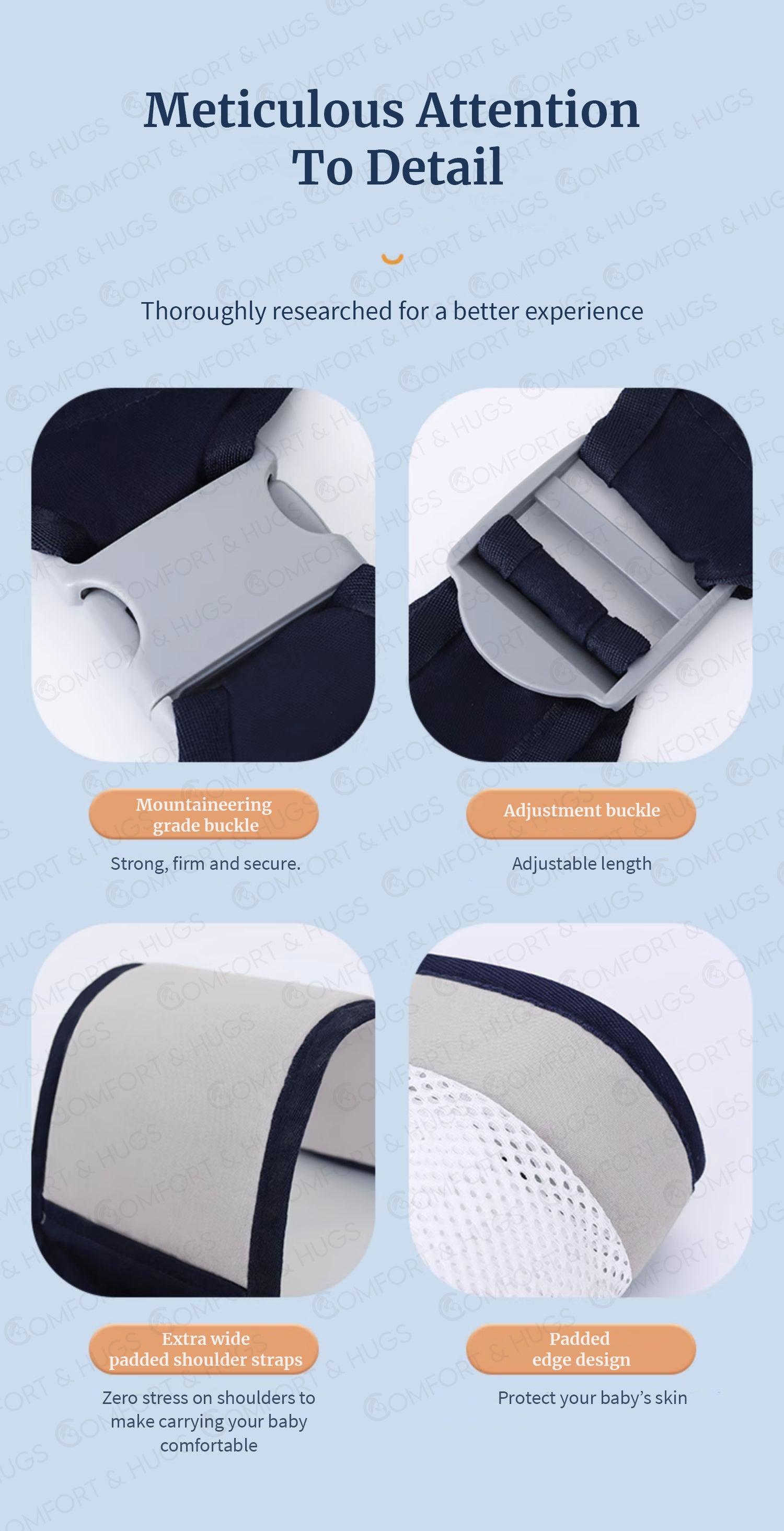 Baby Carrier Newborn to Toddler Baby Shoulder Sling Carrier Cotton Fabric Baby Travel Essential Comfort & Hugs - Comfort & Hugs