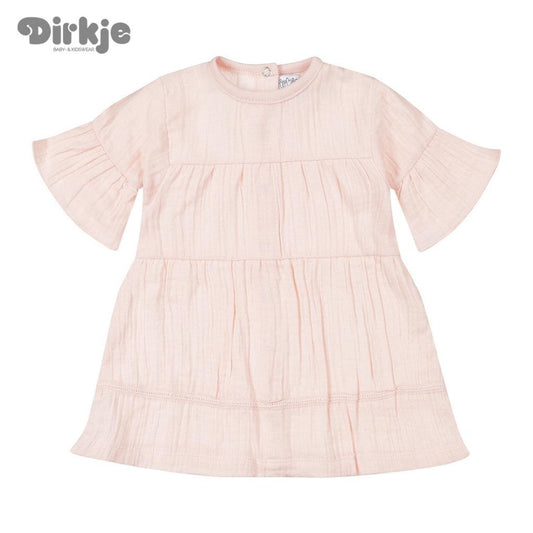 Comfort & Hugs x Dirkje Collection Light Pink Muslin Girl Dress Cute Summer Outfit With Buttons - Comfort & Hugs