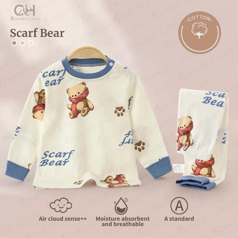 Comfort & Hugs Baby Pyjamas set Baby Unisex Pajamas, Top with Pants Set 2 Piece Outfit Cute Pajamas, Tee and Pant 2-Piece Pj Set, 100% Organic Cotton Kids Cute Toddler Snug fit Pjs Cotton Sleepwear Sleepwear pjs for Daily Life Style - Comfort & Hugs