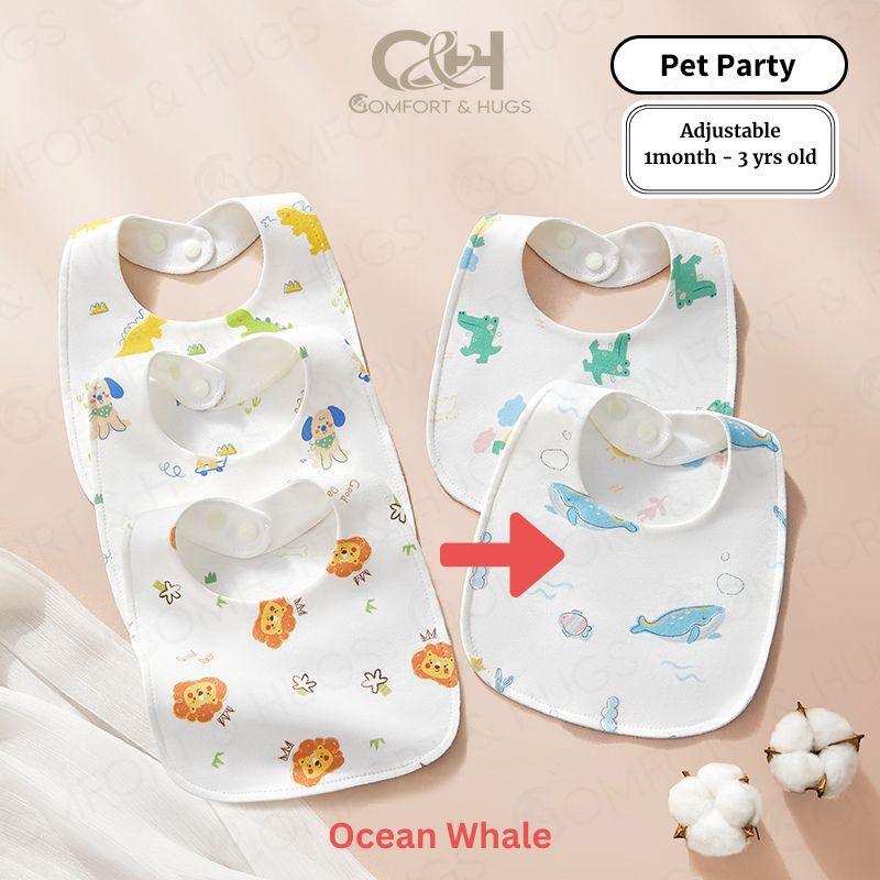 Kids/ Baby's Pure Cotton Organic U-shaped Bib Baby Bibs for Drooling and Teething, Absorbent Drool Bibs for Baby Girl and Boy, Adjustable to Fit Newborns to Toddlers Comfort & Hugs - Comfort & Hugs