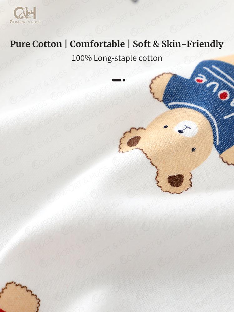 Comfort & Hugs Baby Pyjamas set Baby Unisex Pajamas, Top with Pants Set 2 Piece Outfit Cute Pajamas, Tee and Pant 2-Piece Pj Set, 100% Organic Cotton Kids Cute Toddler Snug fit Pjs Cotton Sleepwear Sleepwear pjs for Daily Life Style - Comfort & Hugs
