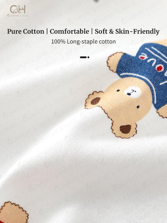 Comfort & Hugs Baby Pyjamas set Baby Unisex Pajamas, Top with Pants Set 2 Piece Outfit Cute Pajamas, Tee and Pant 2-Piece Pj Set, 100% Organic Cotton Kids Cute Toddler Snug fit Pjs Cotton Sleepwear Sleepwear pjs for Daily Life Style - Comfort & Hugs