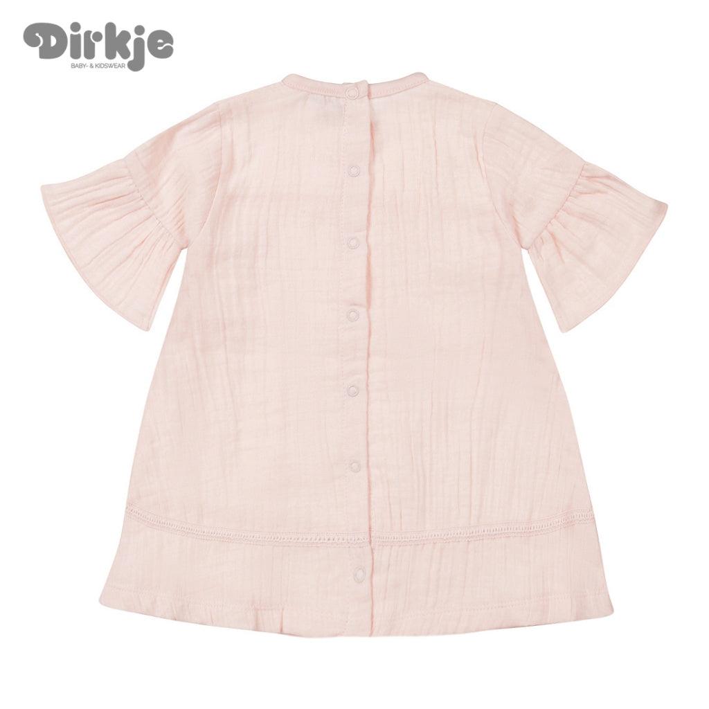 Comfort & Hugs x Dirkje Collection Light Pink Muslin Girl Dress Cute Summer Outfit With Buttons - Comfort & Hugs