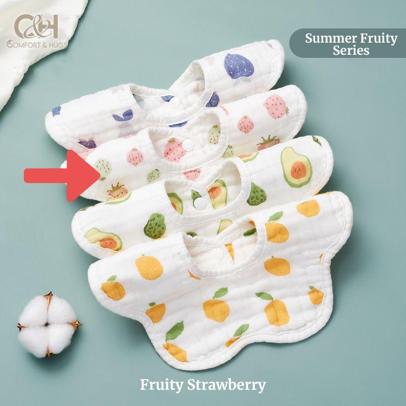 Baby Bib - 100% Cotton Flower Style Muslin Bibs, Hypoallergenic, Super Absorbent 360 Degree Adjustable, For Infants, Boy and Girl, Toddlers Comfort & Hugs - Comfort & Hugs