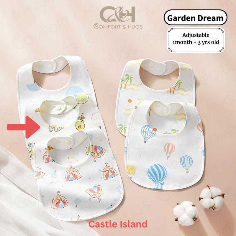 Kids/ Baby's Pure Cotton Organic U-shaped Bib Baby Bibs for Drooling and Teething, Absorbent Drool Bibs for Baby Girl and Boy, Adjustable to Fit Newborns to Toddlers Comfort & Hugs - Comfort & Hugs