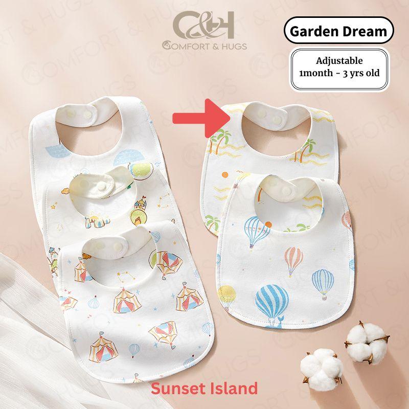 Kids/ Baby's Pure Cotton Organic U-shaped Bib Baby Bibs for Drooling and Teething, Absorbent Drool Bibs for Baby Girl and Boy, Adjustable to Fit Newborns to Toddlers Comfort & Hugs - Comfort & Hugs