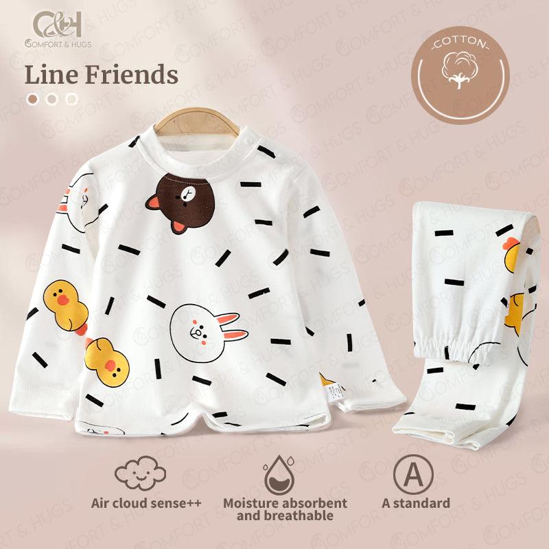 Comfort & Hugs Baby Pyjamas set Baby Unisex Pajamas, Top with Pants Set 2 Piece Outfit Cute Pajamas, Tee and Pant 2-Piece Pj Set, 100% Organic Cotton Kids Cute Toddler Snug fit Pjs Cotton Sleepwear Sleepwear pjs for Daily Life Style - Comfort & Hugs