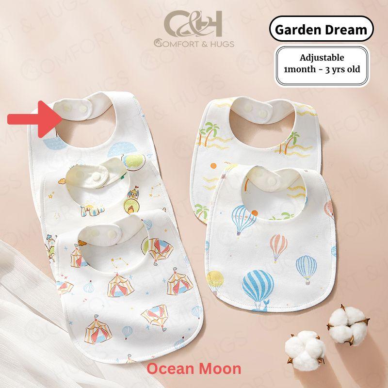 Kids/ Baby's Pure Cotton Organic U-shaped Bib Baby Bibs for Drooling and Teething, Absorbent Drool Bibs for Baby Girl and Boy, Adjustable to Fit Newborns to Toddlers Comfort & Hugs - Comfort & Hugs