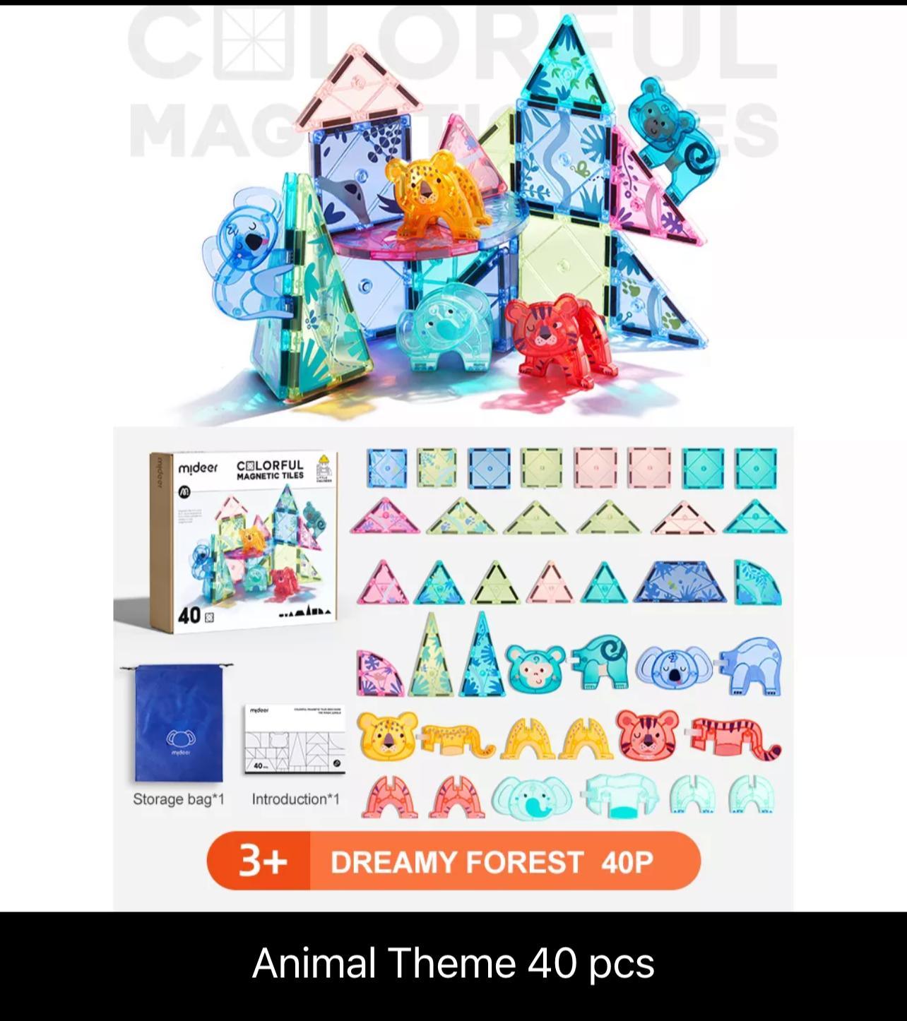 Comfort and Hugs x MIDEER Authentic Magnetic Tiles 60 100 PCS / Marble Run 100 PCS/ Animal Theme 40 PCS Educational Toys - Comfort & Hugs