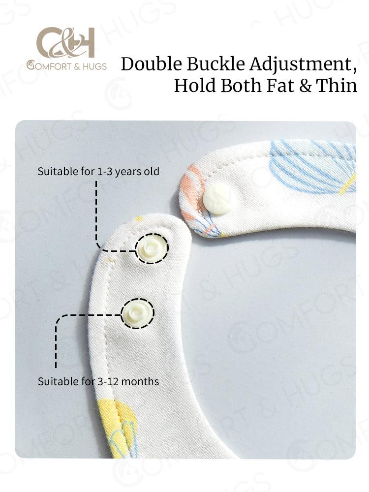 Kids/ Baby's Pure Cotton Organic U-shaped Bib Baby Bibs for Drooling and Teething, Absorbent Drool Bibs for Baby Girl and Boy, Adjustable to Fit Newborns to Toddlers Comfort & Hugs - Comfort & Hugs