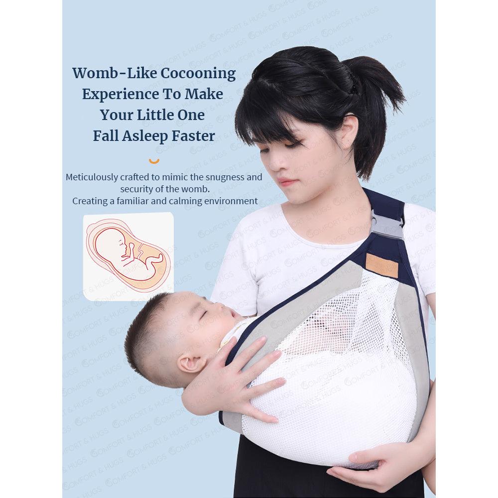 Comfort and Hugs Baby Carrier Newborn to Toddler Baby Shoulder Sling Carrier Cotton Fabric Baby Travel Essential - Comfort & Hugs