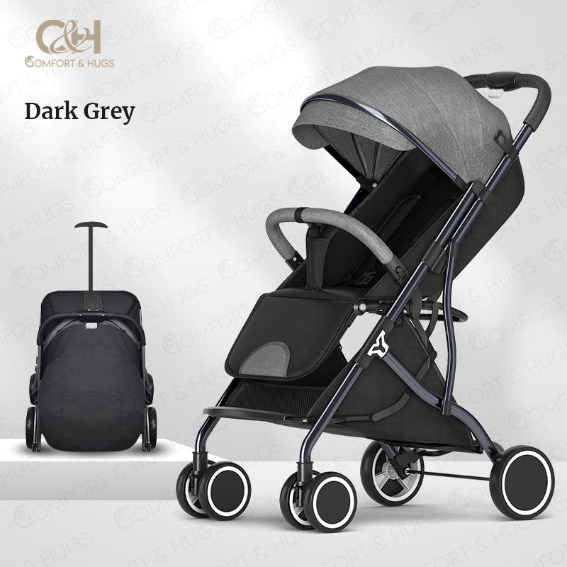 Baby Stroller with Breathable Sun Roof Reversible Foldable Storage Removable Handle Lockable Wheels Comfort & Hugs - Comfort & Hugs