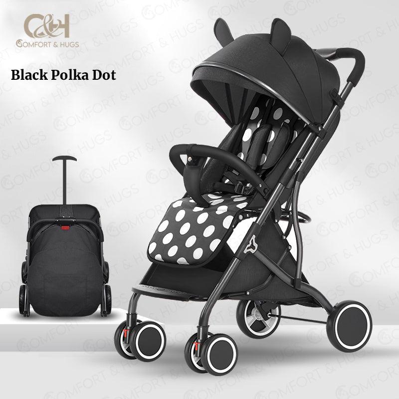Baby Stroller with Breathable Sun Roof Reversible Foldable Storage Removable Handle Lockable Wheels Comfort & Hugs - Comfort & Hugs