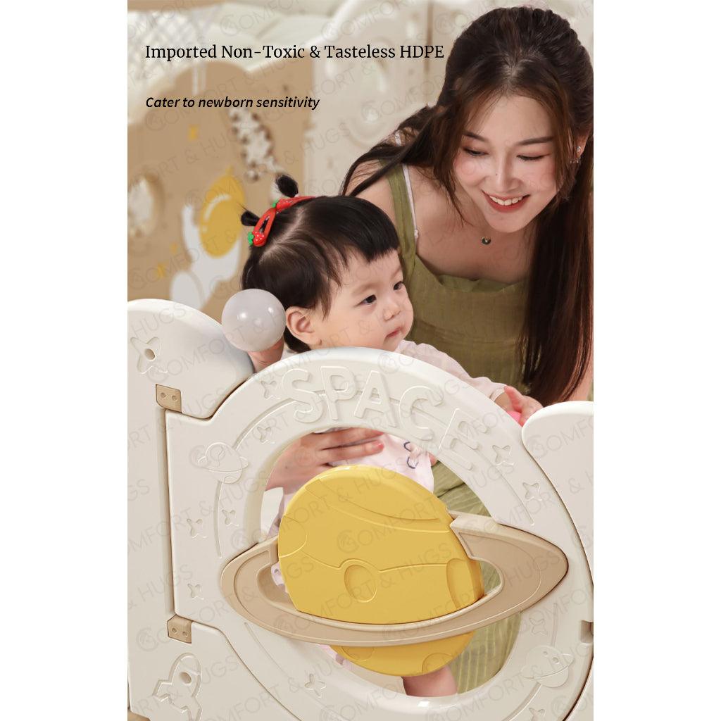 Baby Playpen Baby Playpen With Basketball Hoop And Mat, Easy To Fold And Install Indoor Outdoor Kids Comfort & Hugs - Comfort & Hugs