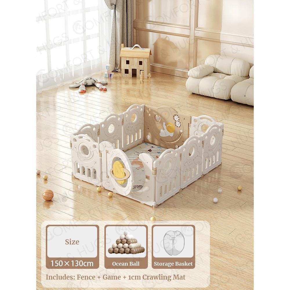 Baby Playpen Baby Playpen With Basketball Hoop And Mat, Easy To Fold And Install Indoor Outdoor Kids Comfort & Hugs - Comfort & Hugs